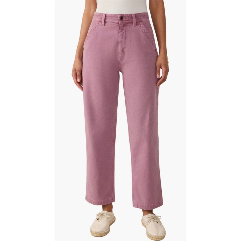 Faherty Mauve Pink Dockside Sunwashed Canvas Pants Straight‑Leg Size 26